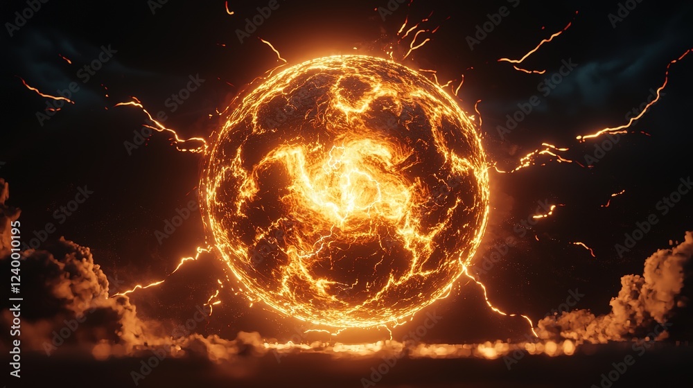 Fiery Orb: Cosmic Energy Sphere Fiery Orb: Cosmic Energy Sphere