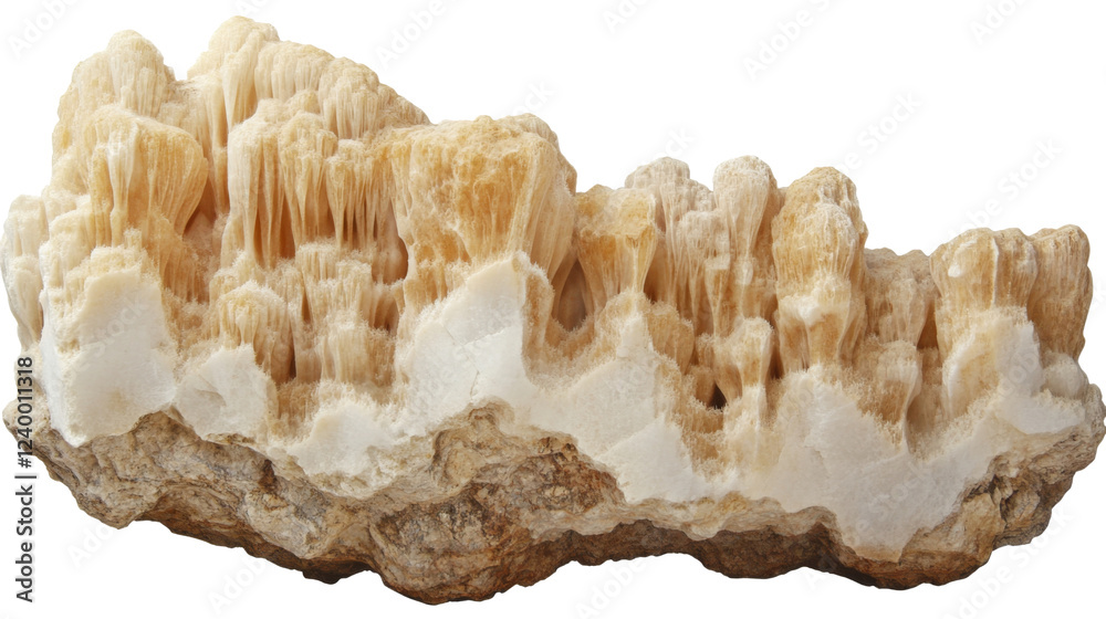 Obraz premium Aragonite mineral showing crystal formations on transparent background