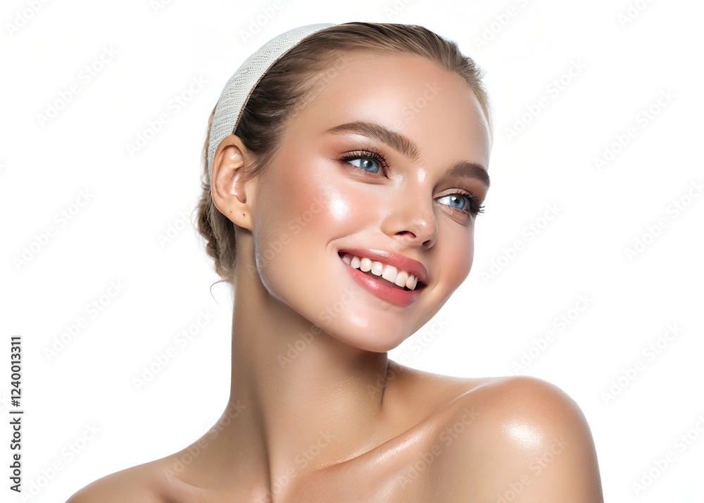 Fresh-faced beauty conceptual image featuring a flawless complexion, pearly whites, and radiant glow, epitomizing effective skin care and cosmetic routine on a pristine white background.
Fresh-faced beauty conceptual image featuring a flawless complexion, pearly whites, and radiant glow, epitomizing effective skin care and cosmetic routine on a pristine white background.