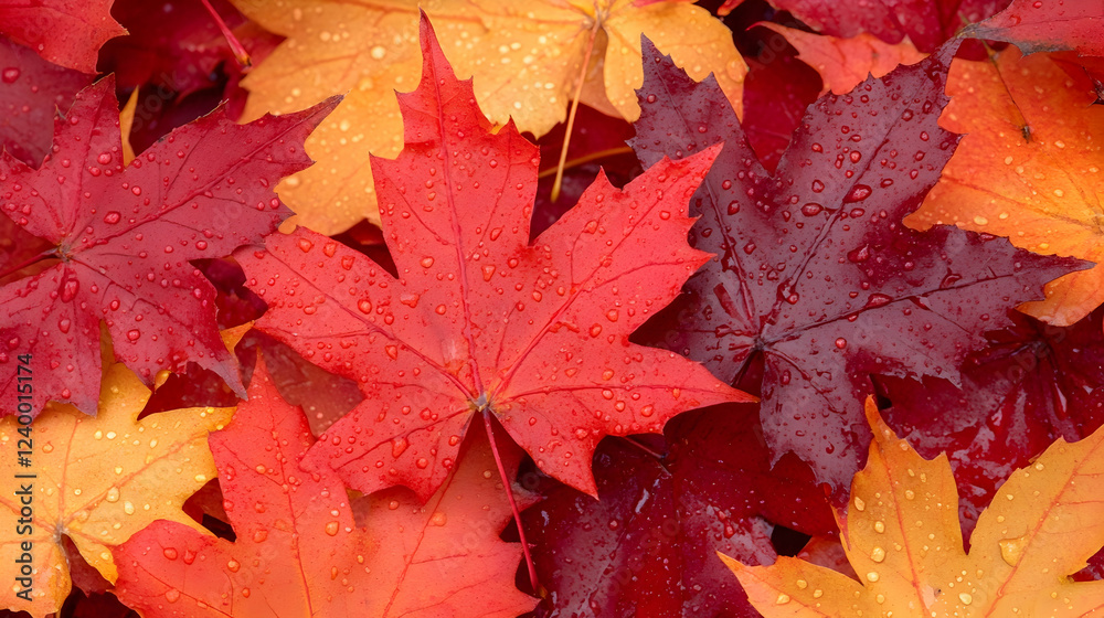Vibrant Autumn Leaves in Rich Red, Orange, and Yellow Tones Vibrant Autumn Leaves in Rich Red, Orange, and Yellow Tones