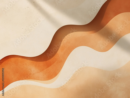 Wallpaper Mural Abstract background with wavy lines in orange and yellow shades Torontodigital.ca