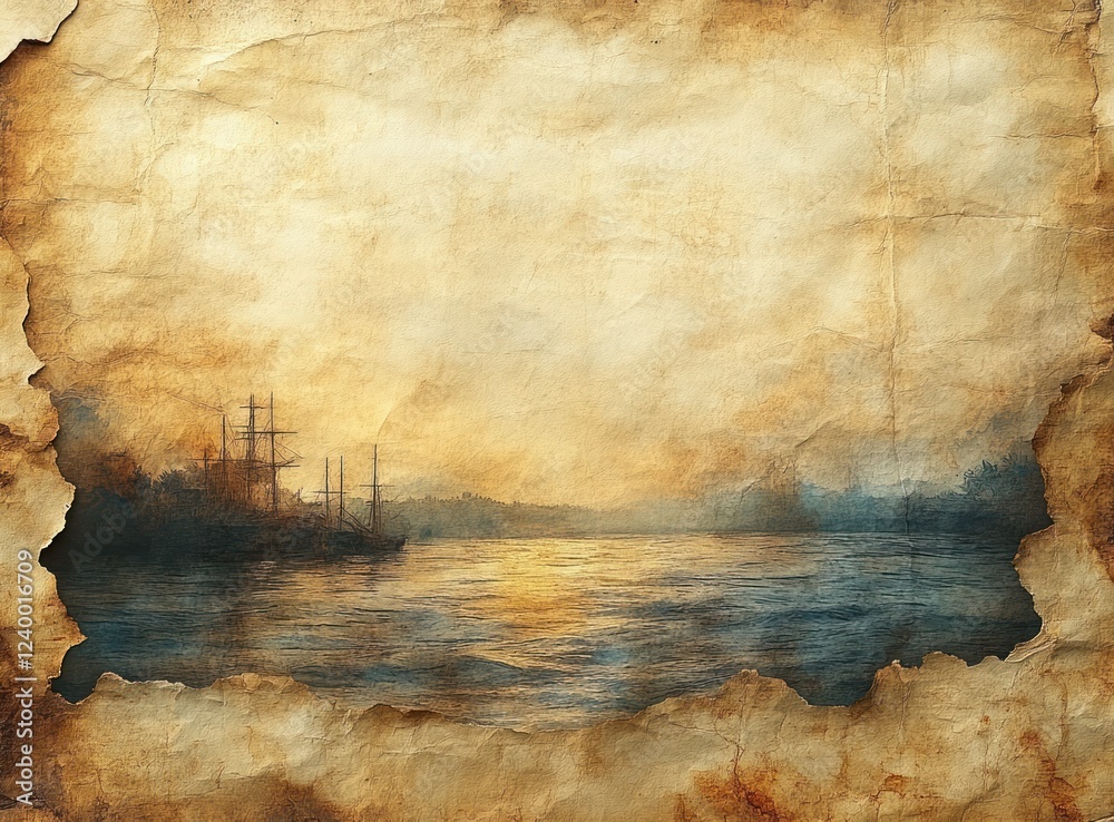 Fototapeta premium Aged Vintage Paper Texture Background with Subtle Grain Patterns and Warm Lighting