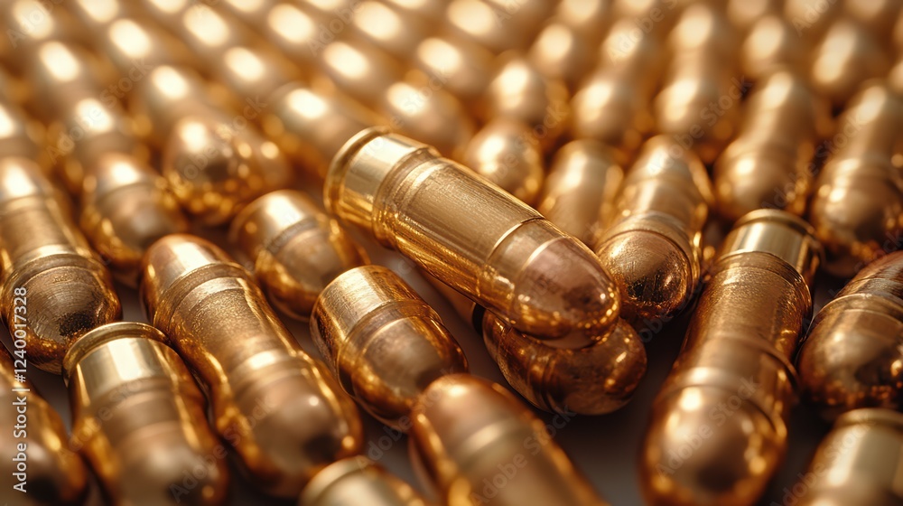 Pile of 9mm bullets, bullets are arranged in a loose Pile of 9mm bullets, bullets are arranged in a loose
