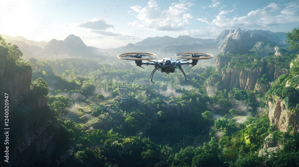 Drone aerial view of mountainous landscape Drone aerial view of mountainous landscape