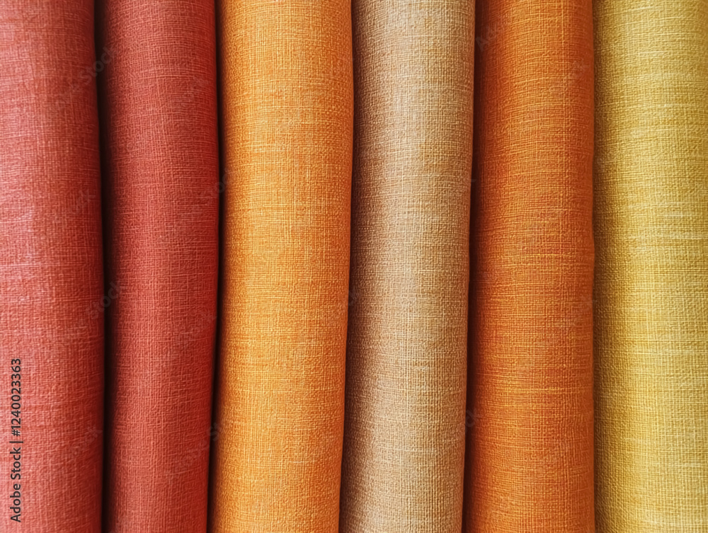 Vibrant, textured fabrics in warm hues of red, orange, and gold create a rich, layered background Vibrant, textured fabrics in warm hues of red, orange, and gold create a rich, layered background