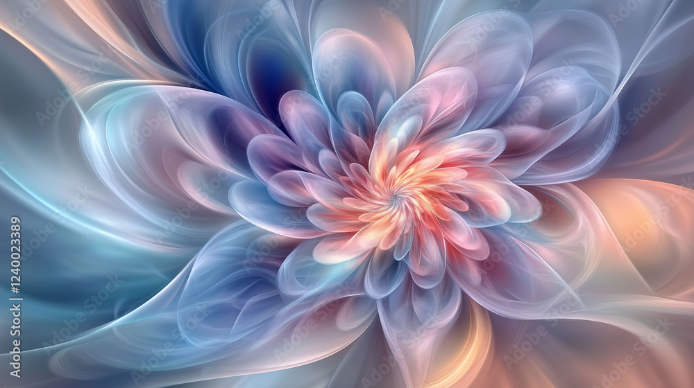 Delicate Close Up of a Blooming Flower Showcasing Intricate Petals in Soft Pastel Colors. Generative AI Delicate Close Up of a Blooming Flower Showcasing Intricate Petals in Soft Pastel Colors. Generative AI