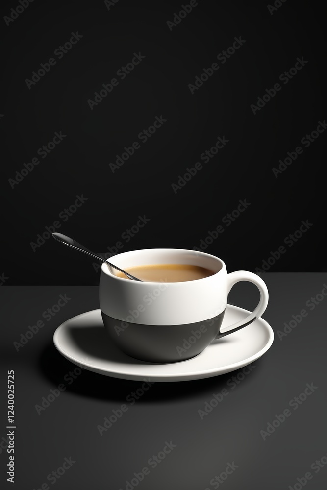 there is a cup of coffee with a spoon on a saucer there is a cup of coffee with a spoon on a saucer