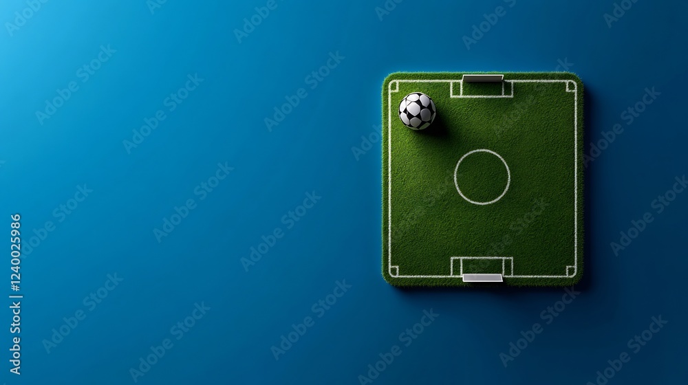 Miniature Soccer Field with Ball: A 3D Render Miniature Soccer Field with Ball: A 3D Render