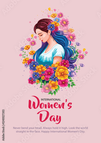 happy international women's day greetings. abstract vector illustration design