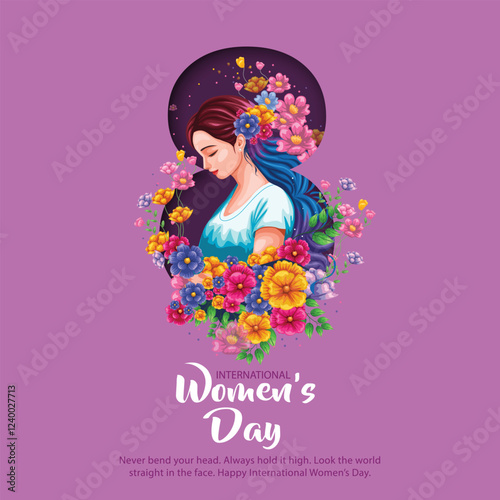 happy international women's day greetings. abstract vector illustration design