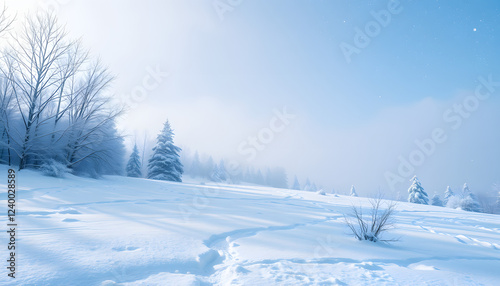 Wallpaper Mural snow space and winter time, realistic. isolated with white shades Torontodigital.ca