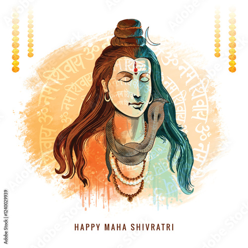 Indian hindu religious festival maha shivratri card background