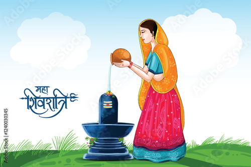 Happy maha shivratri hindu festival banner design