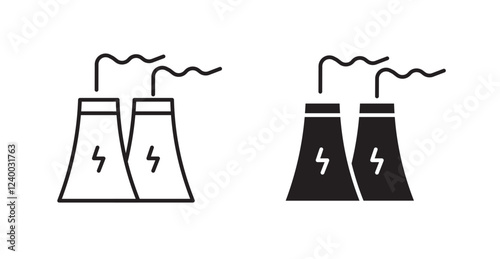 Heat power station icons graphics vectors designs