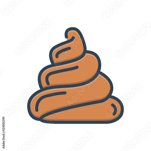 Color illustration icon for poop