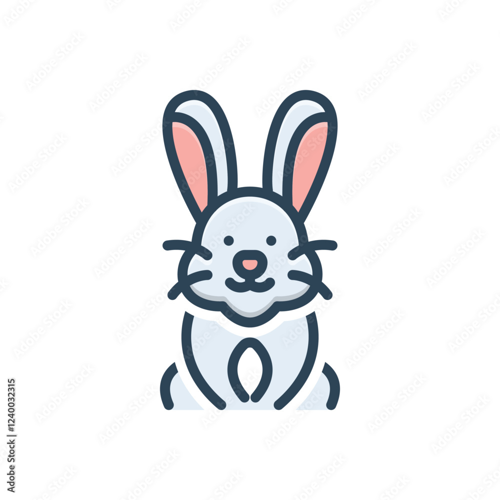 Obraz premium Color illustration icon for rabbit