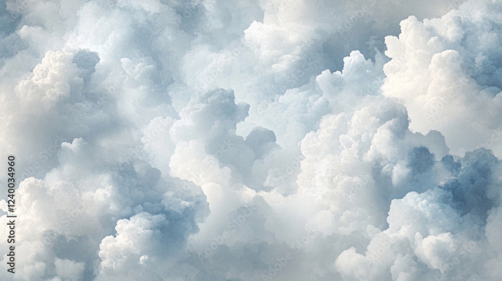 Fototapeta premium Soft White and Blue Cloudscape Texture
