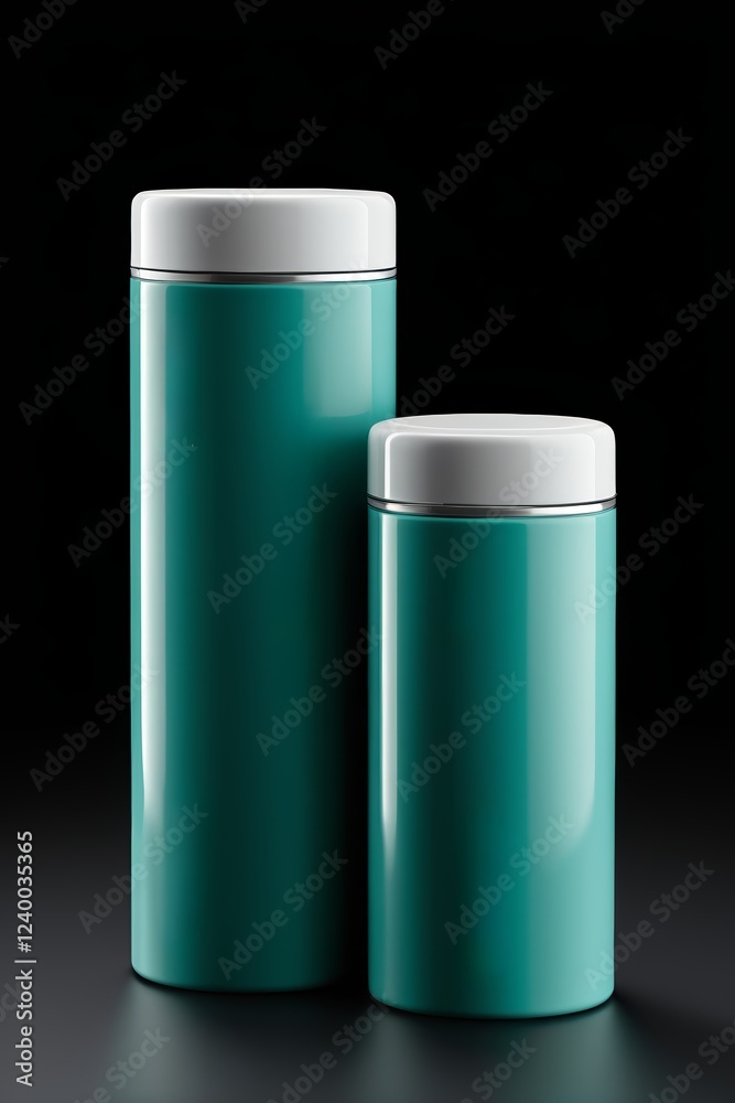 two green containers with lids are sitting on a table two green containers with lids are sitting on a table