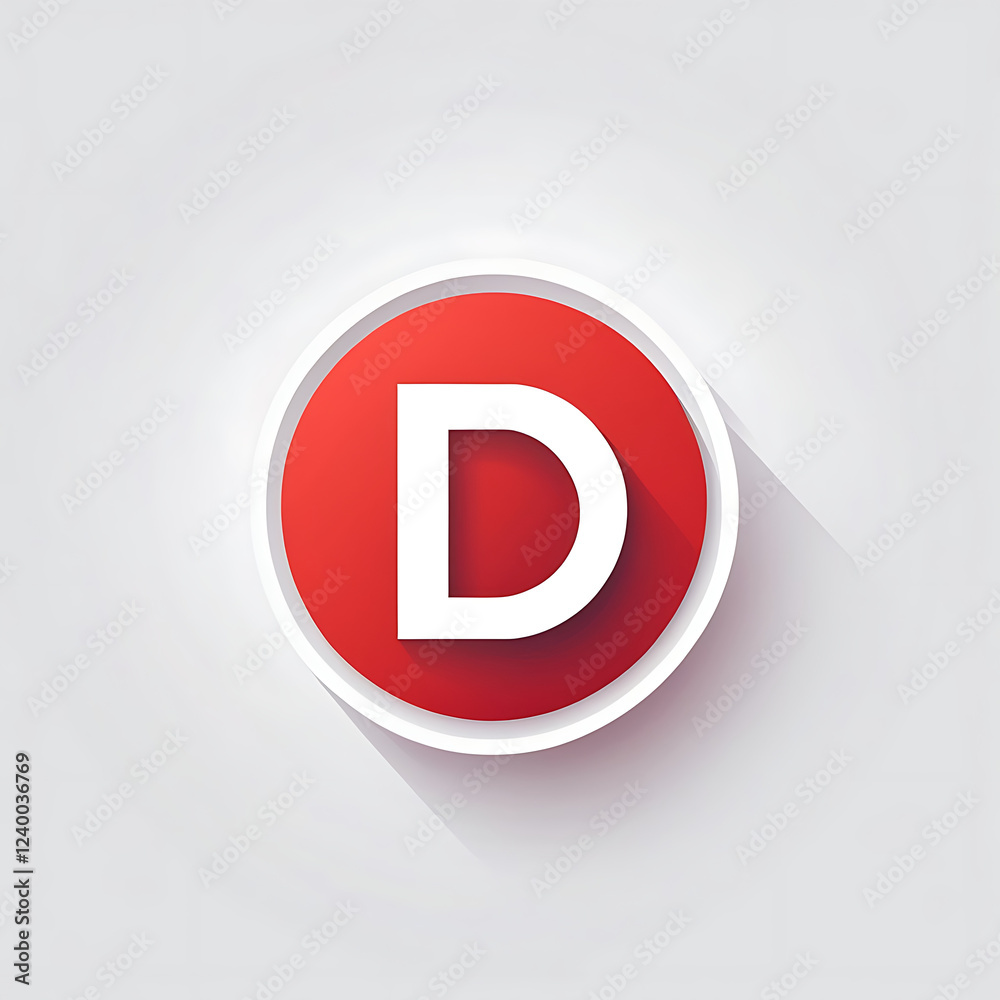 Obraz premium Bold Red Letter D for Typography and Branding Concepts