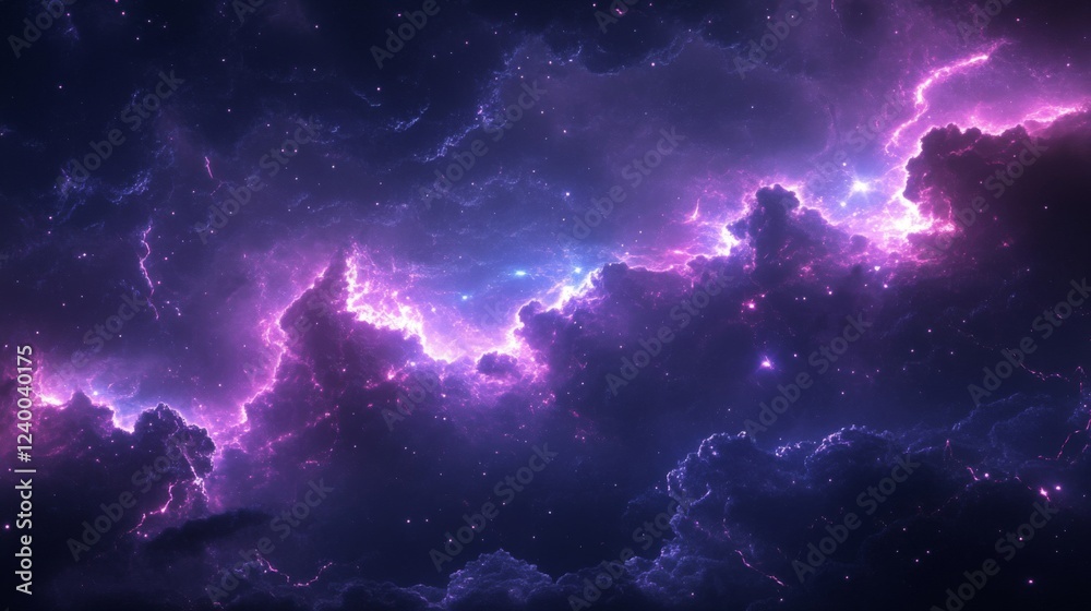 Fototapeta premium Purple Pink and Blue Cosmic Nebula