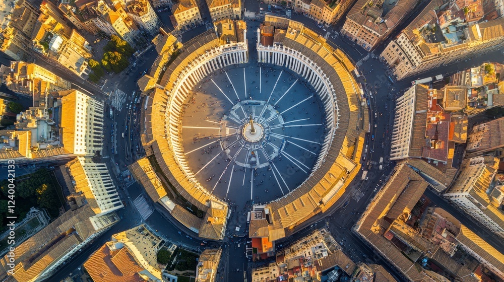 Obraz premium Rome aerial view showcasing St. Peter's Square and surrounding Vatican City landmarks