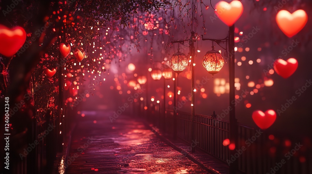 Fototapeta premium Heart of flowers Valentines Day Gift in shape of heart made of red rose flowers symbol of love