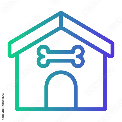 kennel Line Gradient Icon