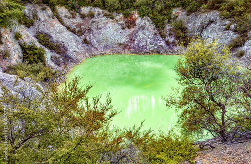 Lake Ngakoro, Waiotapu Thermal Wonderland, Rotorua, North Island, New Zealand, Oceania. photo