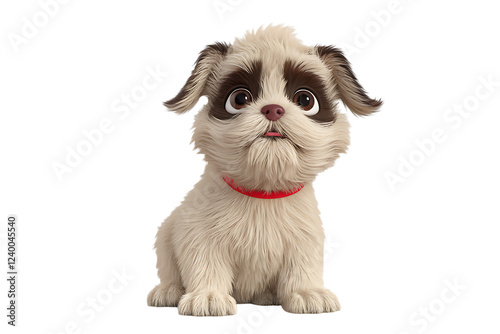 3D Puppy Dog Isolated on Transparent PNG Background photo