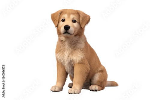 3D Puppy Dog Isolated on Transparent PNG Background photo