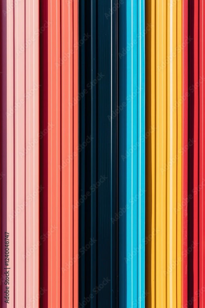 Obraz premium Colorful Vertical Metal Panels Displaying Vibrant Hues