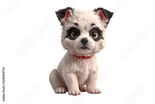 3D Puppy Dog Isolated on Transparent PNG Background photo