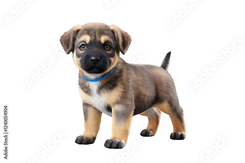 3D Puppy Dog Isolated on Transparent PNG Background photo