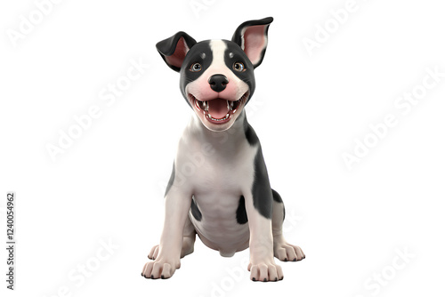 3D Puppy Dog Isolated on Transparent PNG Background photo