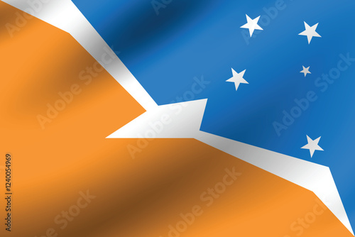 Argentina Antarctica flag official colors and proportion digital vector illustration. Pleated flag.