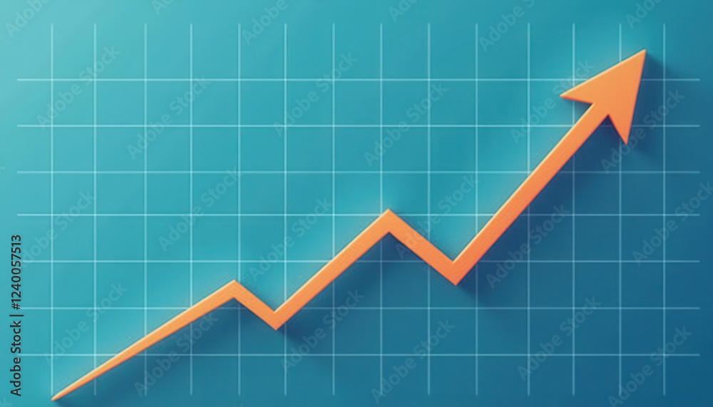 Turquoise Business Growth Chart on Grid Turquoise Business Growth Chart on Grid