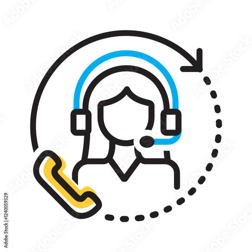 Vector multi color icon for Costumer service