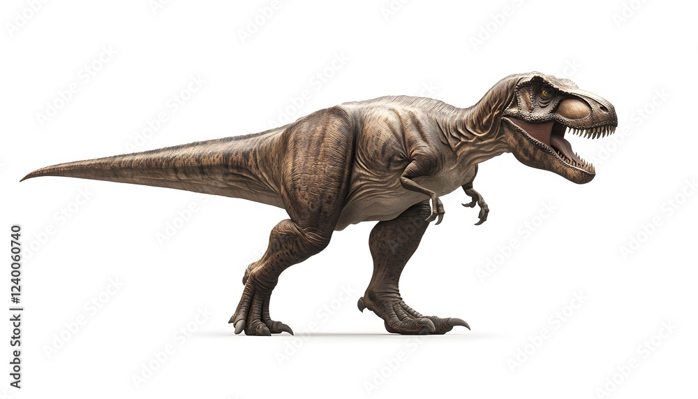 Tyrannosaurus Rex Dinosaur Standing Isolated on White Background Tyrannosaurus Rex Dinosaur Standing Isolated on White Background