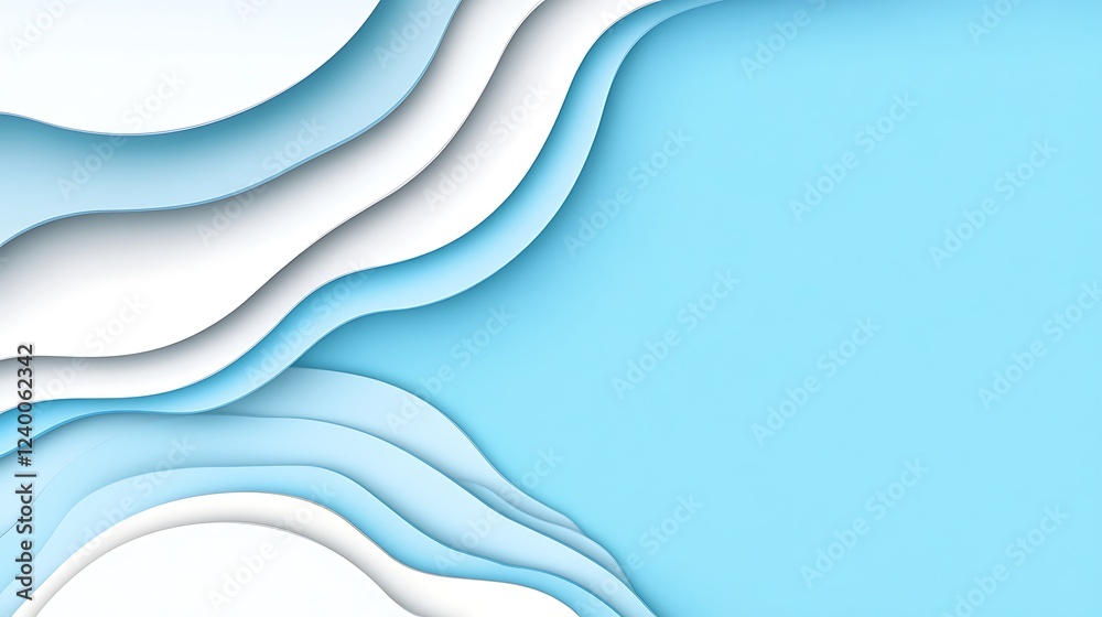 Obraz premium Abstract blue paper waves background