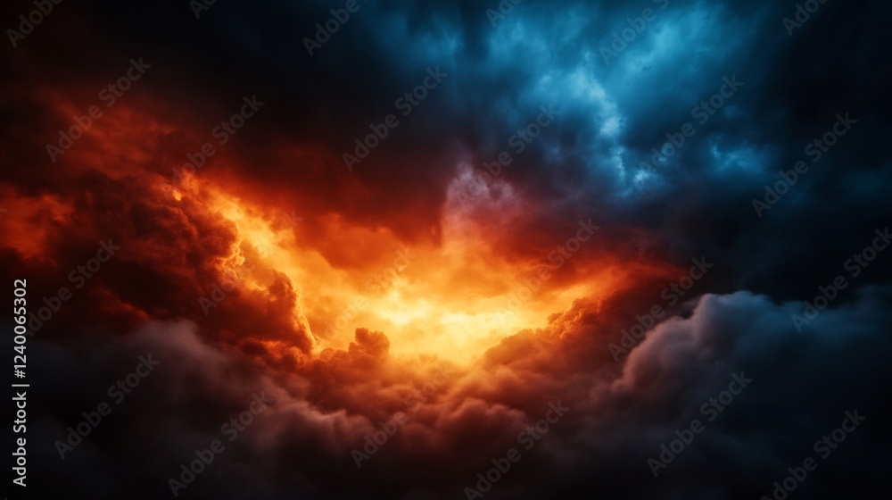 Fiery Inferno: A Dramatic Sky of Contrasting Colors Fiery Inferno: A Dramatic Sky of Contrasting Colors