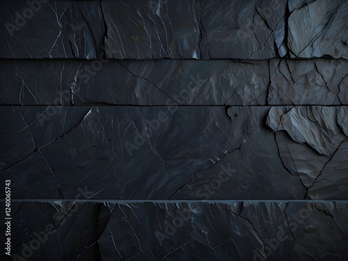 Wallpaper Mural Dark Blue Slate Rock Texture Realistic, Cracked, and Rugged Surface for Abstract and Geology Designs Torontodigital.ca