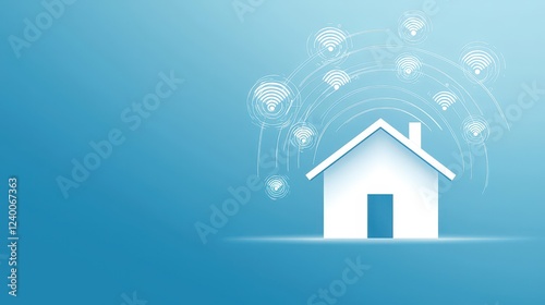 Smart Home Connectivity Concept with Wi-Fi Signals
