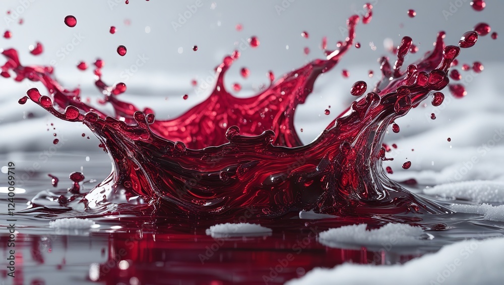 Vibrant Rich Red Wine Splash with Intricate Motion.


