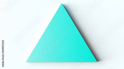 A bright turquoise triangle sticker, isolated on a white background with smooth edges.