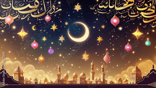 Vibrant Stars and Twinkling Lights Adorn a Magical Night Sky.

