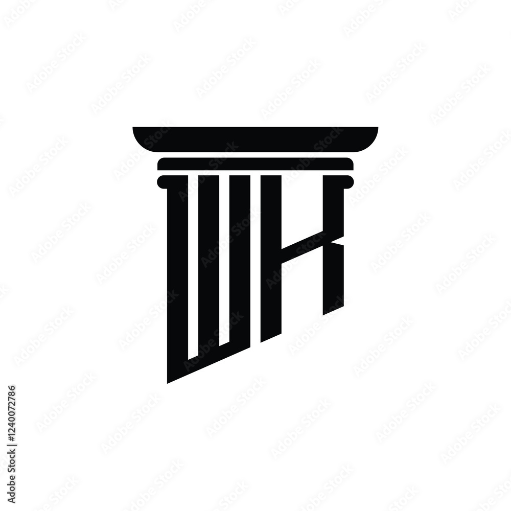 WK monogram logo design letter text name symbol monochrome logotype alphabet character simple logo WK monogram logo design letter text name symbol monochrome logotype alphabet character simple logo