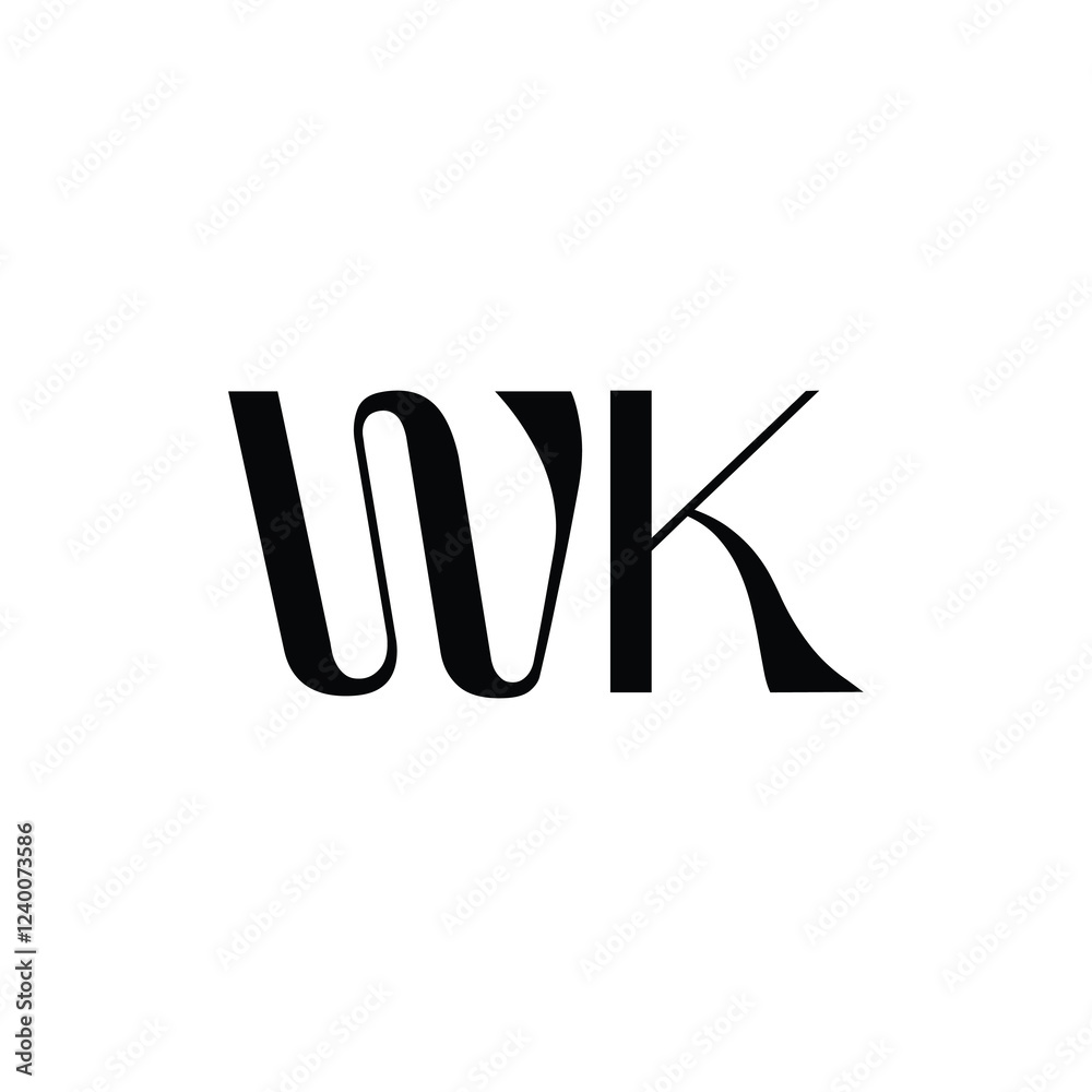 WK monogram logo design letter text name symbol monochrome logotype alphabet character simple logo WK monogram logo design letter text name symbol monochrome logotype alphabet character simple logo