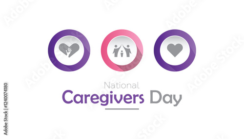 February is National Caregivers Day. Vector template Design for banner, greeting card, poster, prints, social media post ,flyer , T shirt with background.