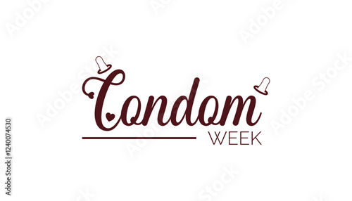 February is National Condom Week. Vector template Design for banner, greeting card, poster, prints, social media post ,flyer , T shirt with background.