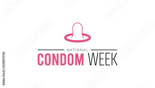 February is National Condom Week. Vector template Design for banner, greeting card, poster, prints, social media post ,flyer , T shirt with background.